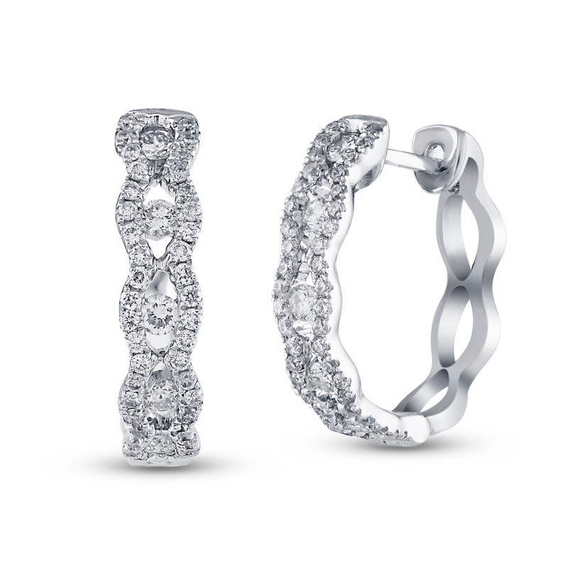 White gold diamond deals hoop earring