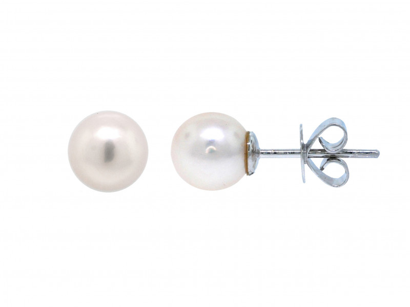 14k white deals gold pearl earrings