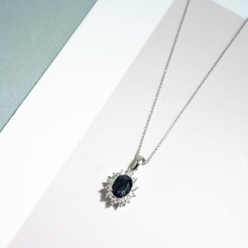 White sapphire clearance pendant necklace