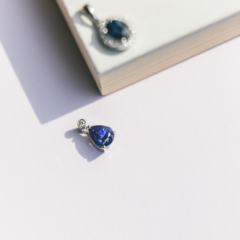 White gold clearance sapphire pendants