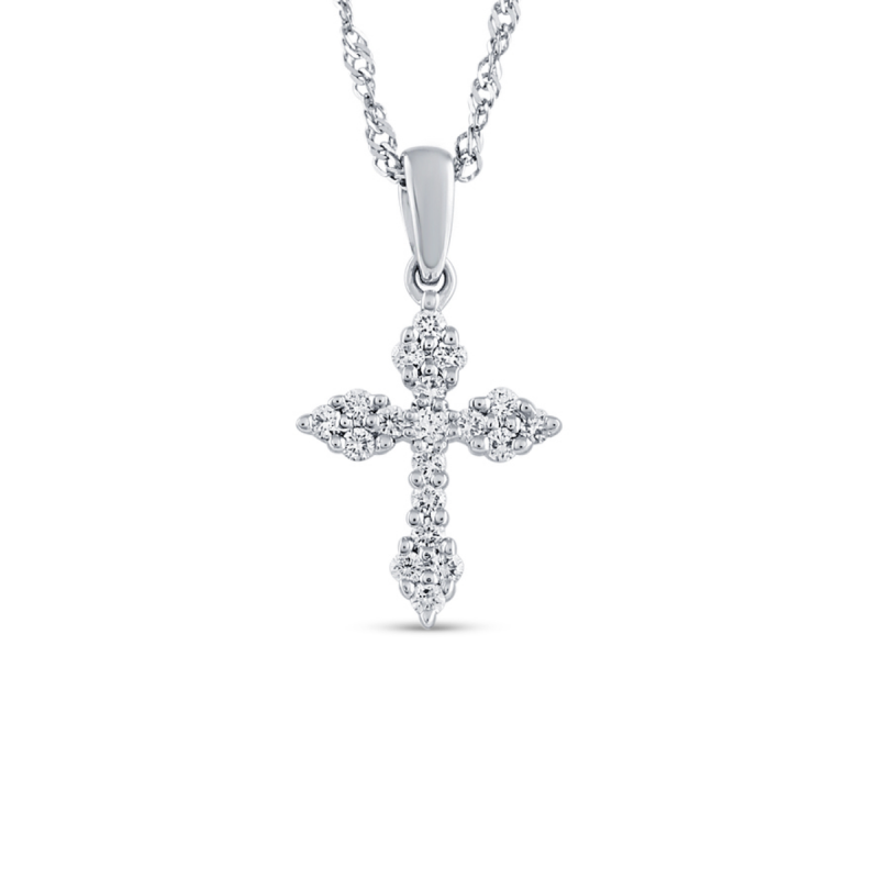 White gold sale necklace and cross