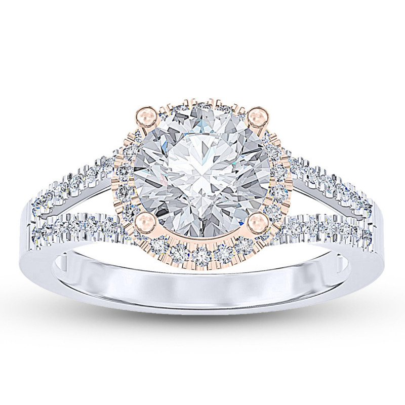 Wide split clearance shank engagement rings