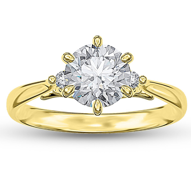 White gold prongs 2025 on yellow gold ring