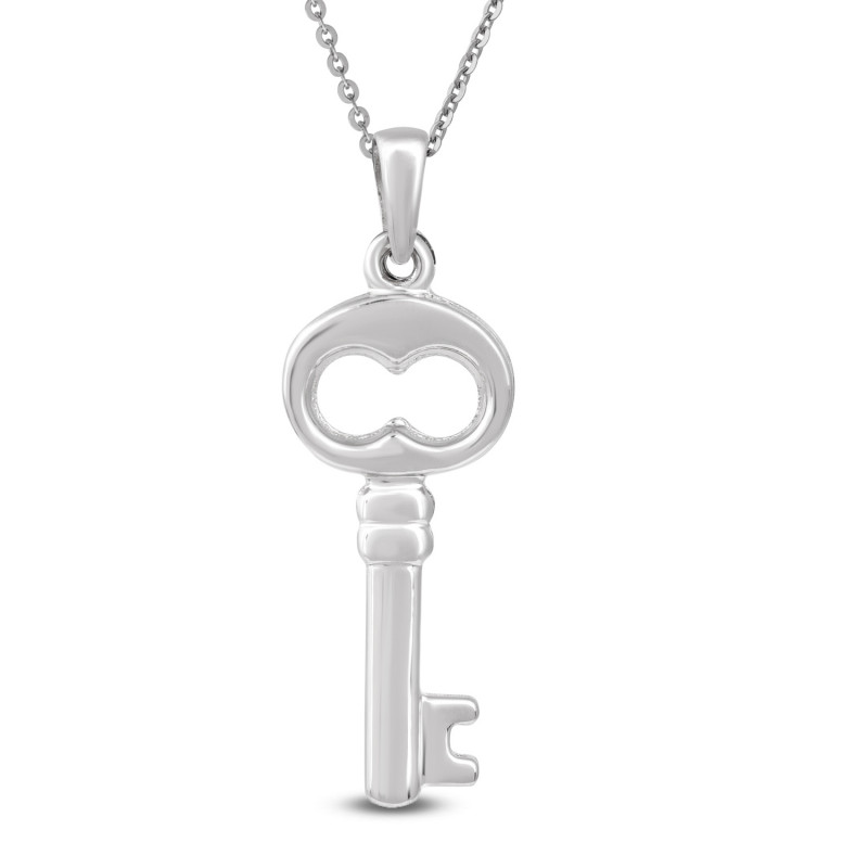 White gold key deals necklace