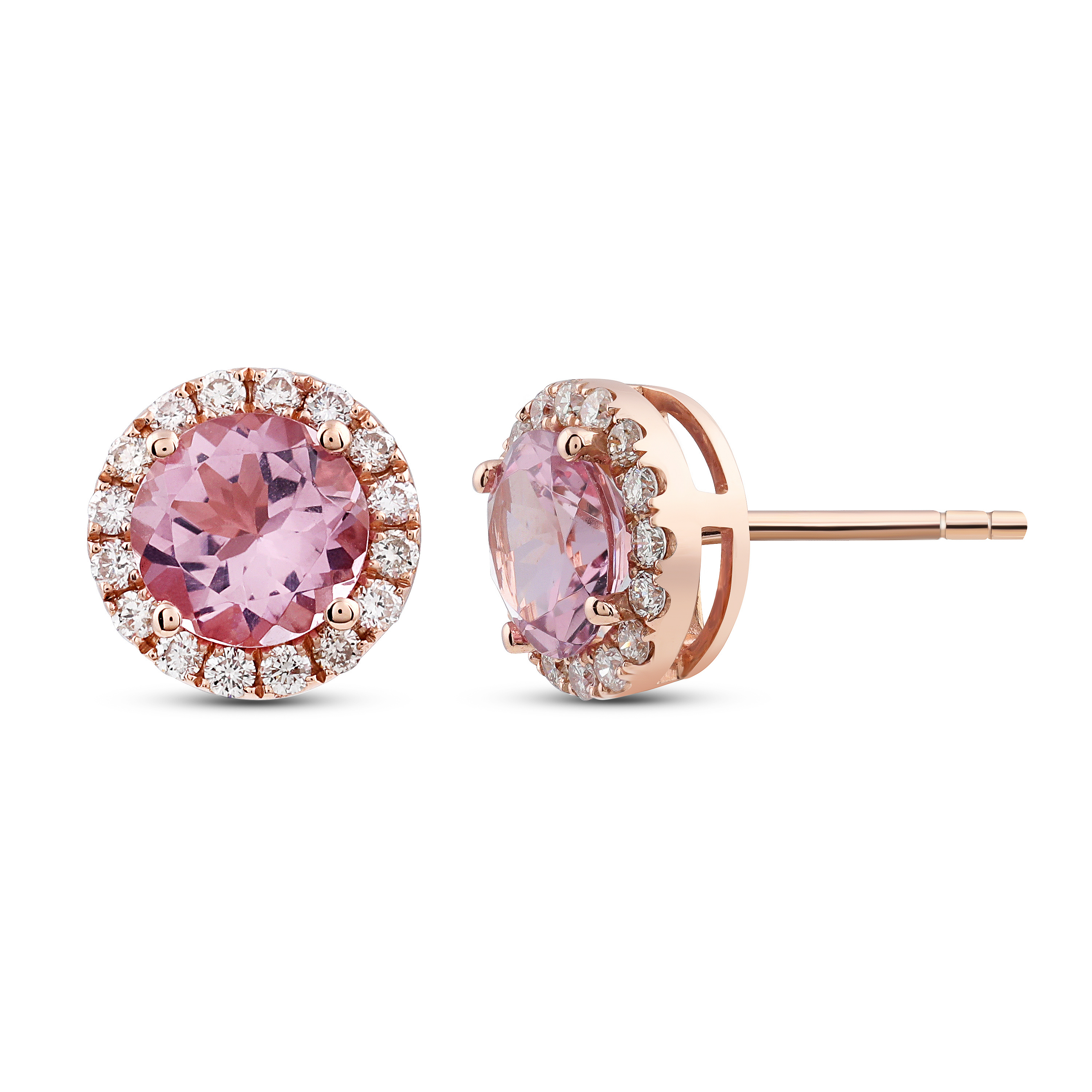 Shira Morganite Earrings in 18K Rose Gold