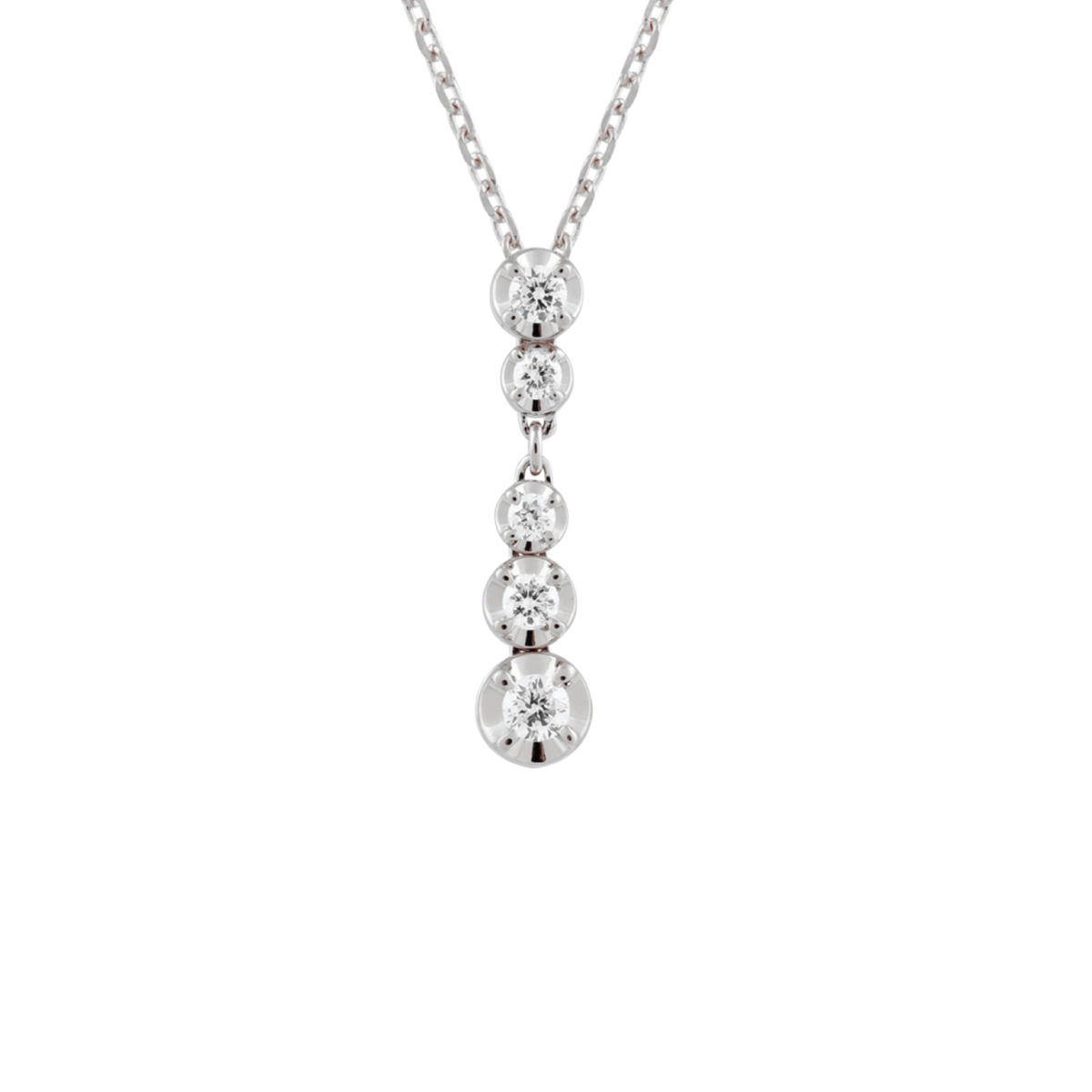 Aqura Dripple Diamond Necklace in 18K White Gold